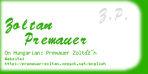 zoltan premauer business card